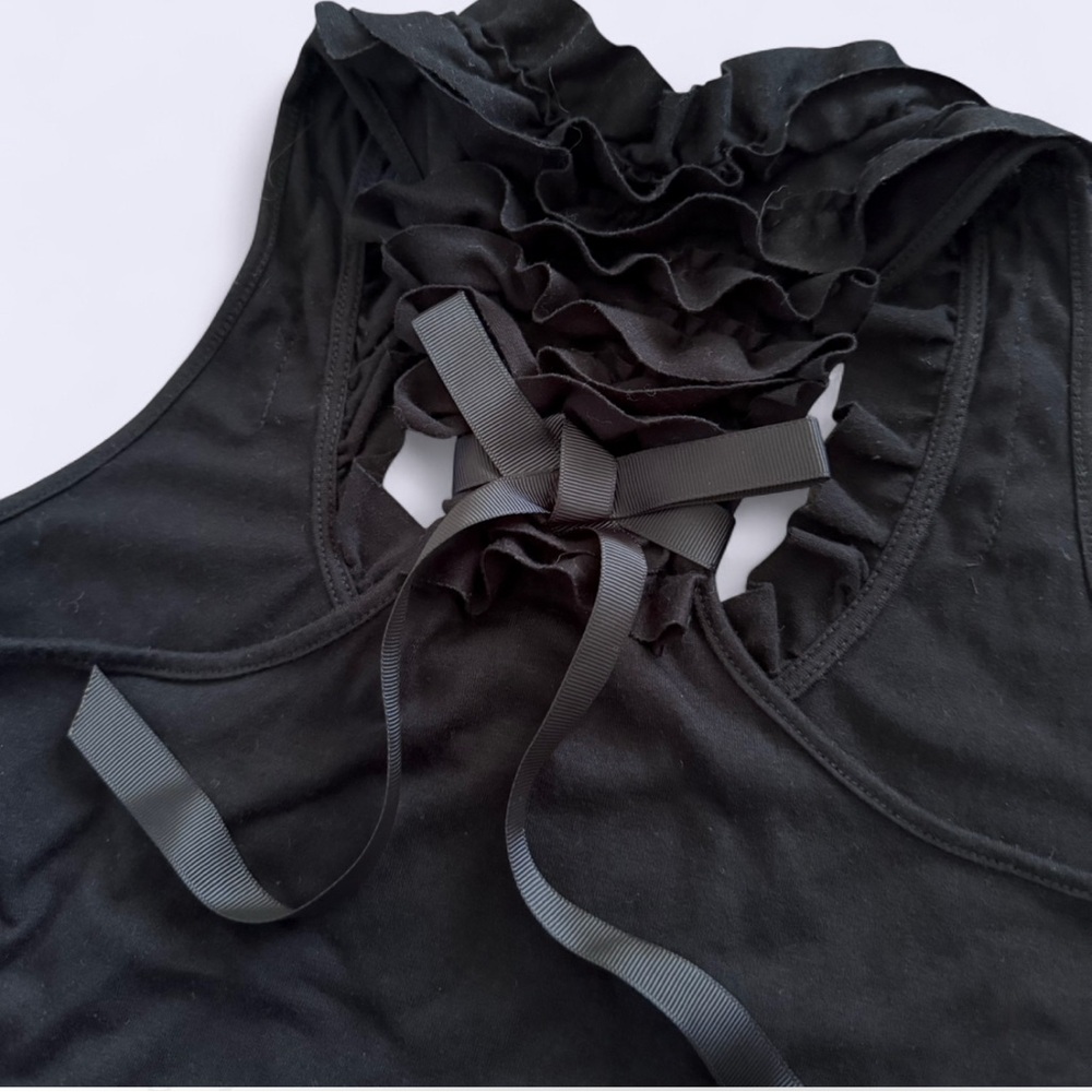 Self Esteem Black Racerback Ruffle Top Ruffles & Bow Y2K Style